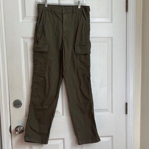 Uniqlo Olive Green Cotton Cargo Pants Size Small Utility large pockets